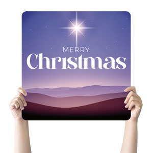 Advent Celebrate the Season Merry Christmas Square Handheld Signs