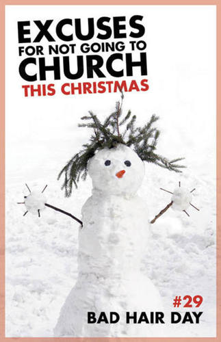 Church Postcards, Christmas, Excuses Bad Hair Day, 5.5 X 8.5