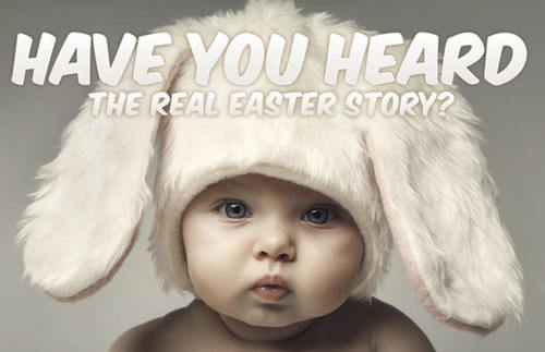 Church Postcards, Easter, Baby Bunny Ears, 5.5 X 8.5