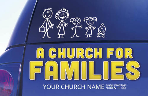 Church Postcards, Humorous, Church For Families, 5.5 X 8.5