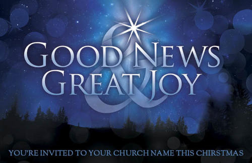 Church Postcards, Christmas, Good News Joy, 5.5 X 8.5