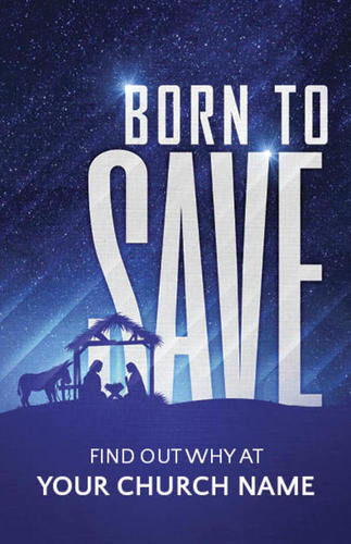 Church Postcards, Christmas, Born to Save, 5.5 X 8.5