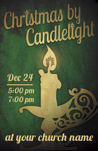 Church Postcards, Christmas, Christmas by Candlelight, 5.5 X 8.5