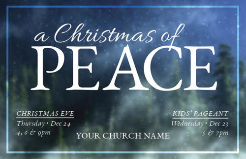 Church Postcards, Christmas, Christmas of Peace, 5.5 X 8.5