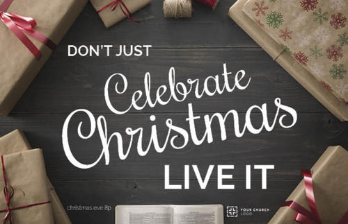 Church Postcards, Christmas, Celebrate Live It, 5.5 X 8.5