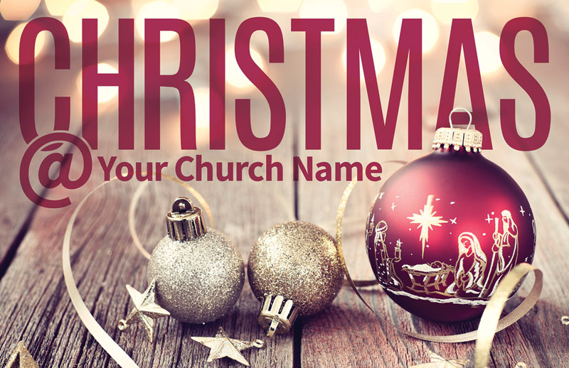 Church Postcards, Christmas, Christmas At Ornaments, 5.5 X 8.5