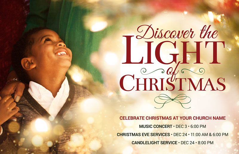 Church Postcards, Christmas, Discover the Light, 5.5 X 8.5