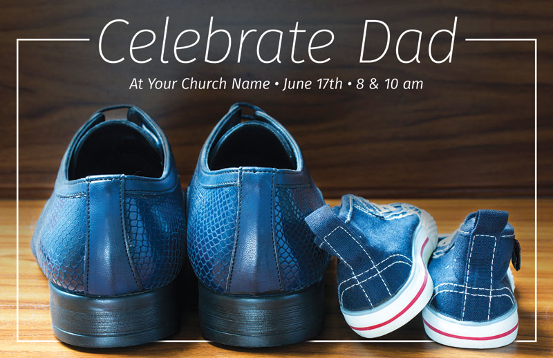 Church Postcards, Father's Day, Celebrate Dad Shoes, 5.5 X 8.5