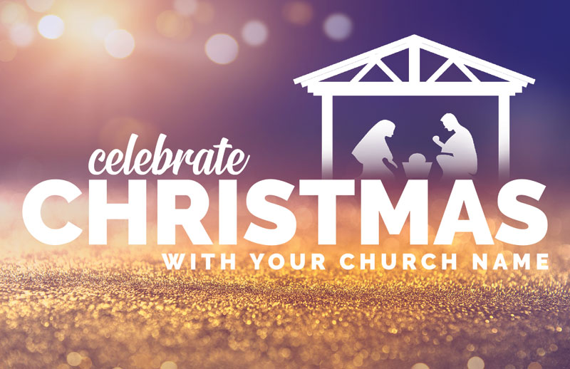 Church Postcards, Christmas, Celebrate Christmas Nativity, 5.5 X 8.5