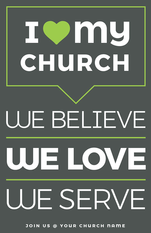 Church Postcards, New Years, ILMC Believe Love Serve, 5.5 X 8.5