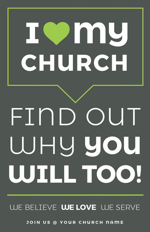 Church Postcards, I Love My Church, ILMC Find Out, 5.5 X 8.5
