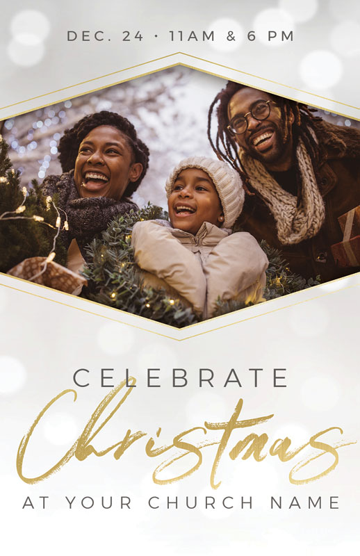 Church Postcards, Christmas, Family Celebrate Christmas, 5.5 X 8.5