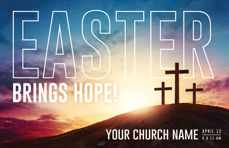 Church Postcards, Easter, Easter Hope Outline, 5.5 X 8.5