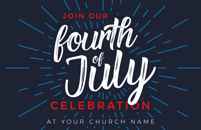 Church Postcards, Summer - General, Fourth of July Burst, 5.5 X 8.5