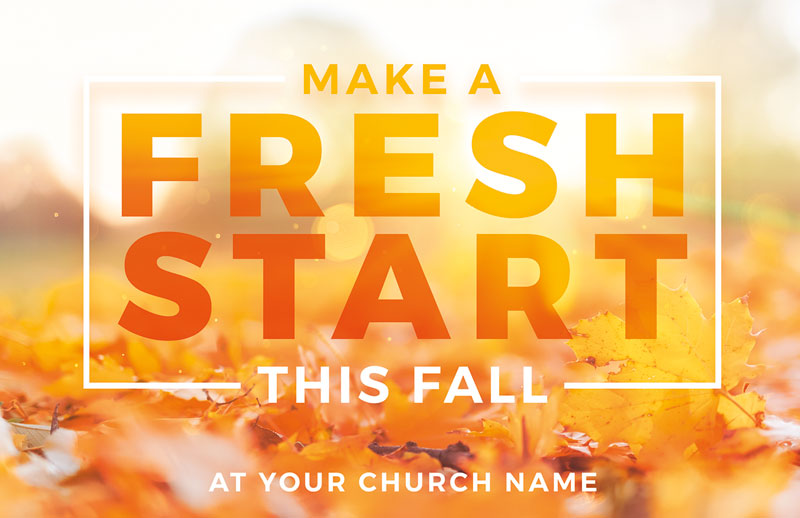 Church Postcards, Fall - General, Fresh Start Fall, 5.5 X 8.5