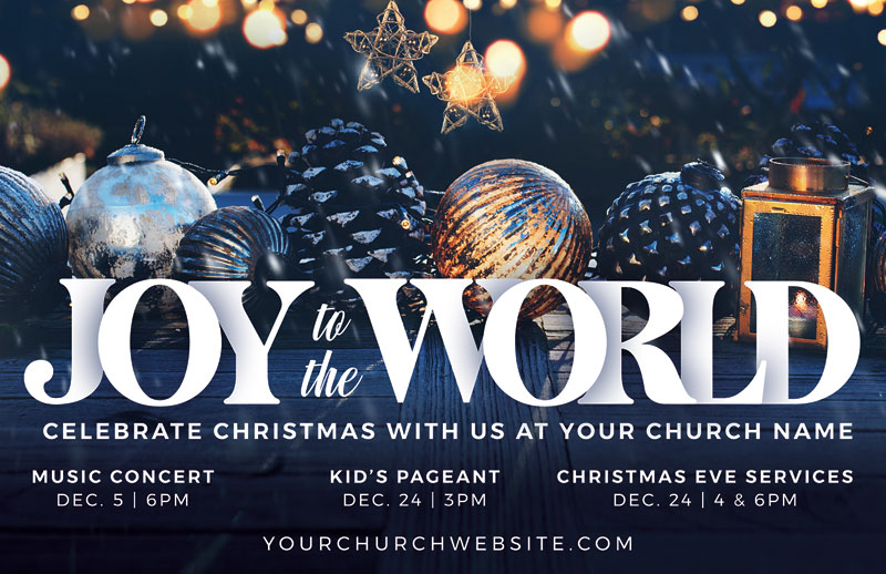 Church Postcards, Christmas, Joy To The World Christmas, 5.5 X 8.5