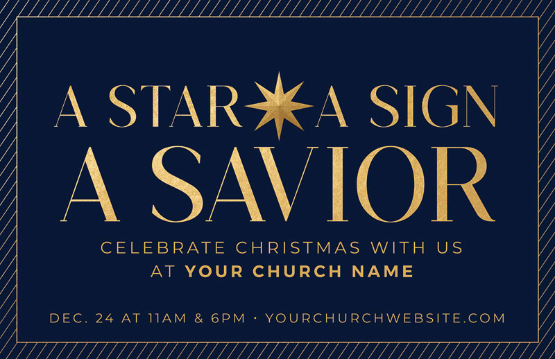 Church Postcards, Christmas, A Star A Sign A Savior, 5.5 X 8.5