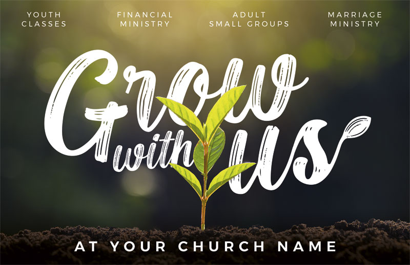 Church Postcards, You're Invited, Grow With Us Plant, 5.5 X 8.5