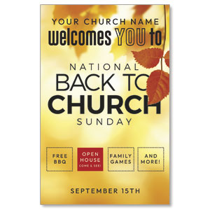 Back to Church Welcomes You Orange Leaves 4/4 ImpactCards