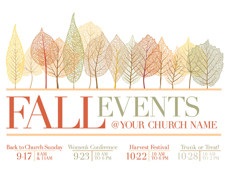 InviteCards, Fall - General, Fall Events Leaves, 4.25 x 5.5