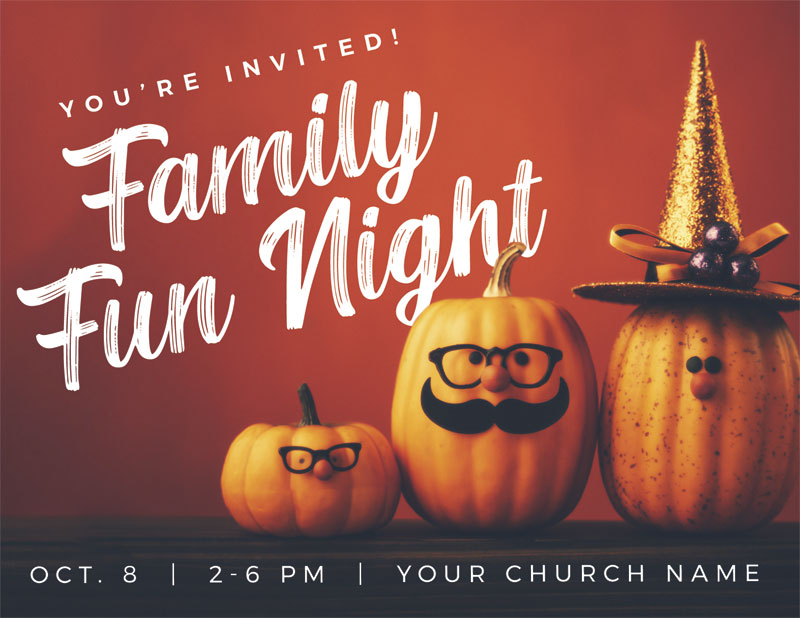 InviteCards, Fall - General, Family Fun Night, 4.25 x 5.5