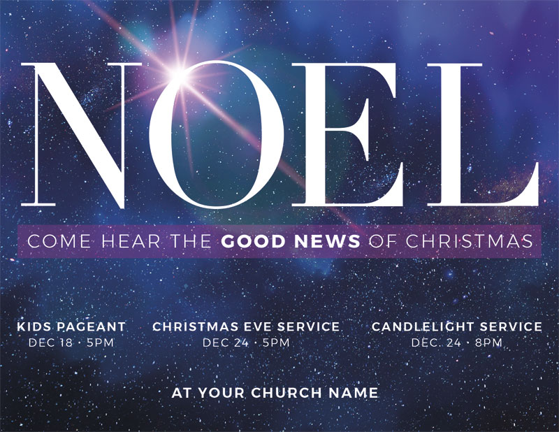 InviteCards, Christmas, Noel Good News, 4.25 x 5.5