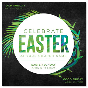 Easter Palm Crown 3.75" x 3.75" Square InviteCards