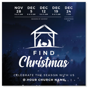 Find Christmas 3.75" x 3.75" Square InviteCards