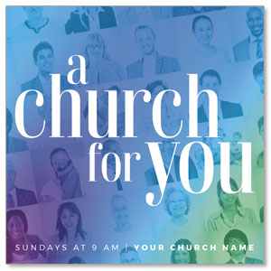 Church For You Color Wash 3.75" x 3.75" Square InviteCards