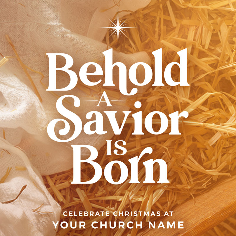 InviteCards, Christmas, Behold A Savior, 3.75 x 3.75