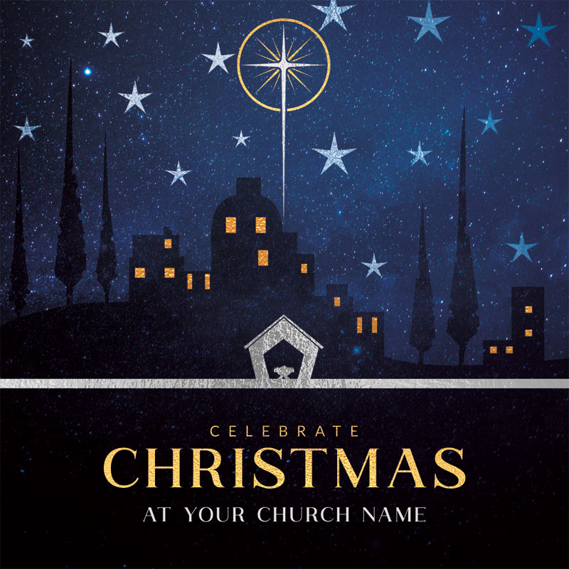 InviteCards, Christmas, Bethlehem Christmas Star, 3.75 x 3.75