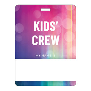 Colorful Lights Kids Crew Name Badges