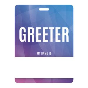 Bright Gradient Greeter Name Badges