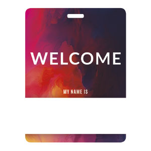 Vibrant Paint Welcome Name Badges