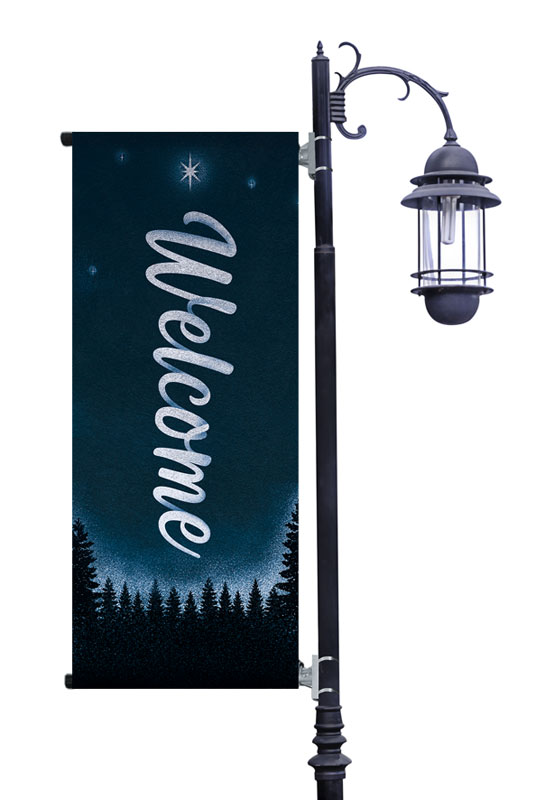 Banners, Christmas, Christmas Forest Silhouette, 2' x 5'