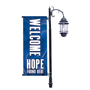 Blue Waves Hope Found Here Light Pole Banners