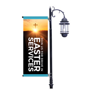 Drive In Easter Services Light Pole Banners
