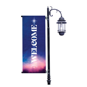 Christmas Stable Light Pole Banners