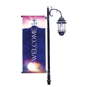 Easter Cross Tomb Light Pole Banners