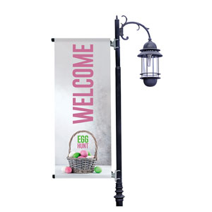 Egg Hunt Basket Light Pole Banners