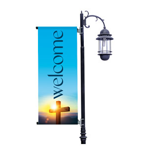 Easter Cross Sunburst Light Pole Banners