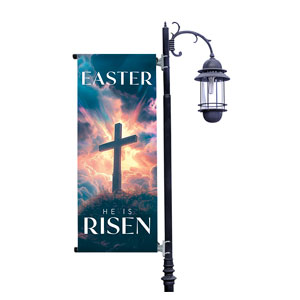 Easter He Is Risen Light Pole Banners