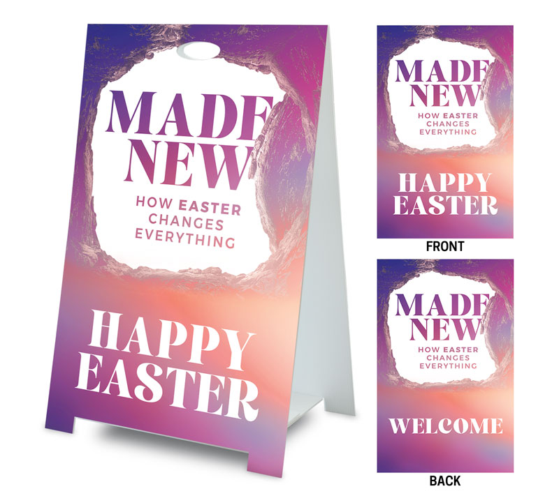 Banners, Easter, Made New Happy Easter Welcome, 2' x 3'