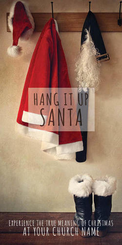 Church Postcards, Christmas, Hang It Up Santa, 5.5 x 11