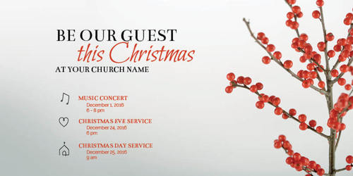 Church Postcards, Christmas, Berry Branch, 5.5 x 11