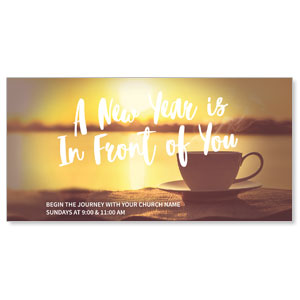 New Year Coffee Cup 11" x 5.5" Oversized Postcards
