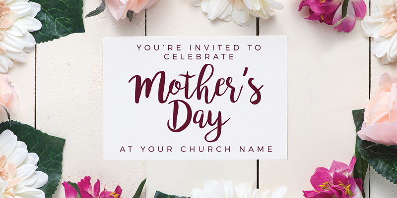 Church Postcards, Mother's Day, Mothers Day Note Flowers, 5.5 x 11