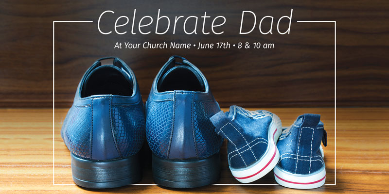 Church Postcards, Father's Day, Celebrate Dad Shoes, 5.5 x 11