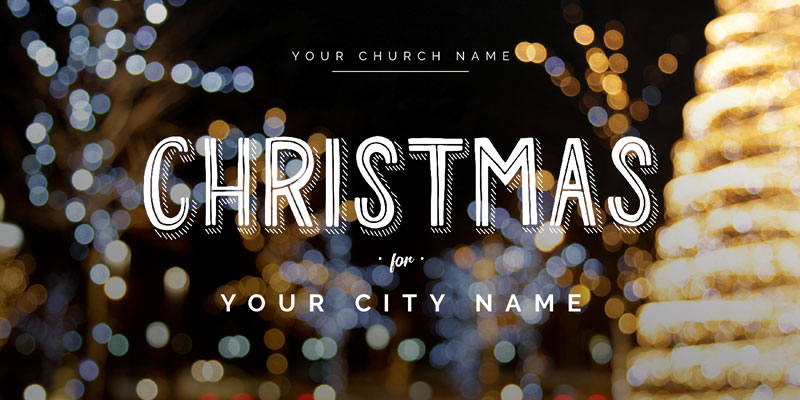 Church Postcards, Christmas, Christmas Downtown Lights, 5.5 x 11