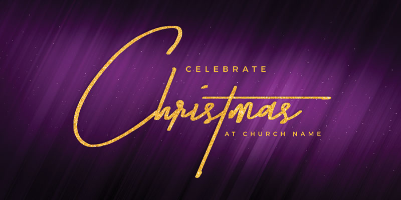Church Postcards, Christmas, Christmas Purple, 5.5 x 11